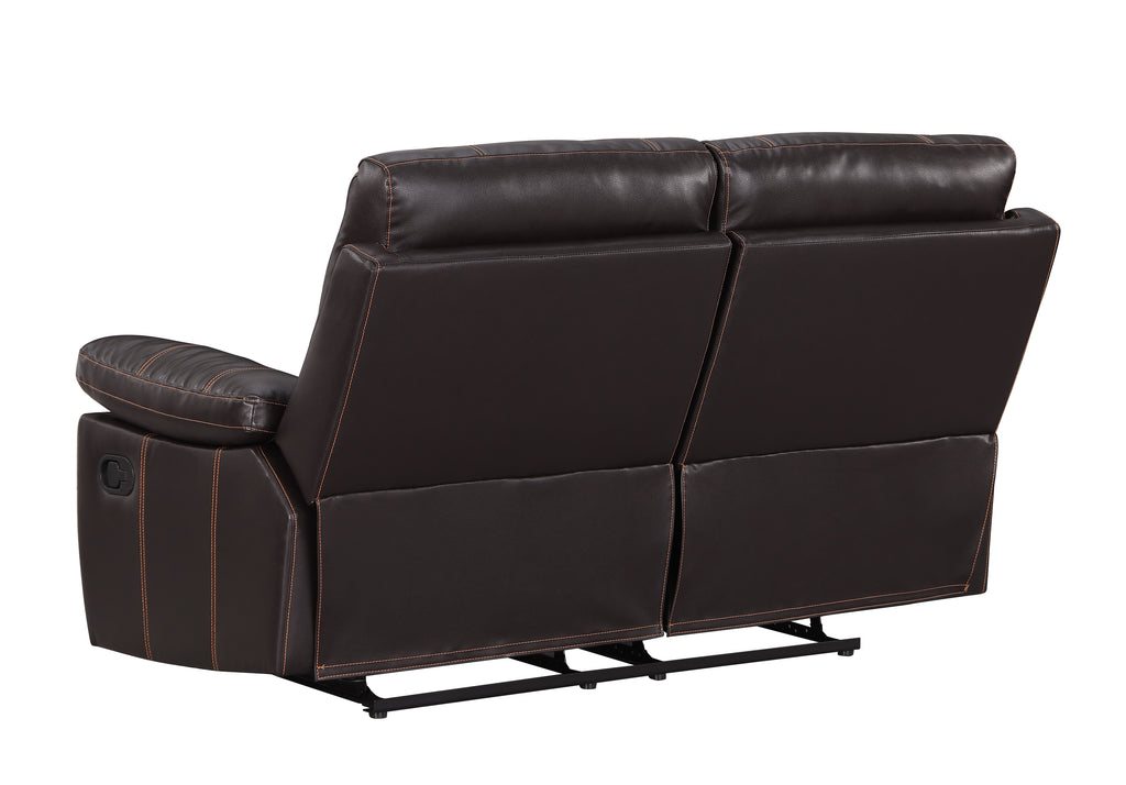 Leather-Air Reclining Loveseat W90178