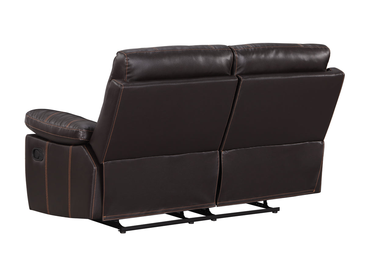 Leather-Air Reclining Loveseat W90178