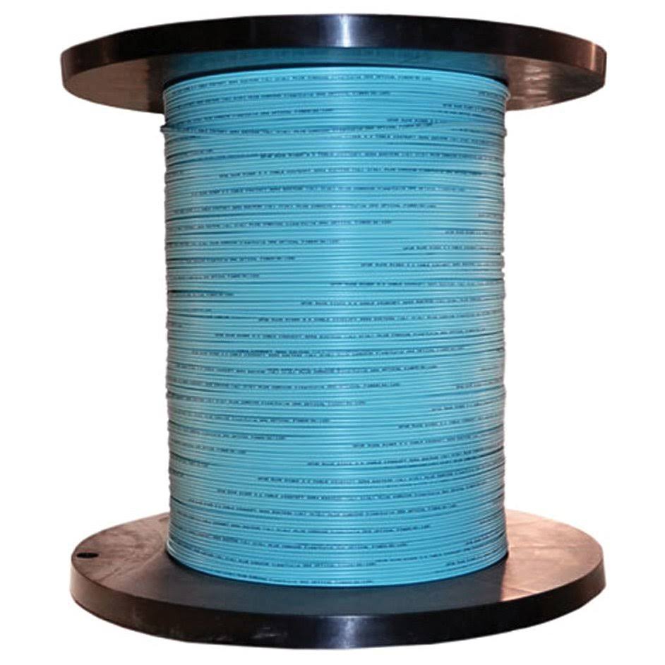 6 Fiber Indoor Distribution Fiber Optic Cable Multimode 50/125 OM3 Aqua Riser Rated Spool 1000 Foot M303164