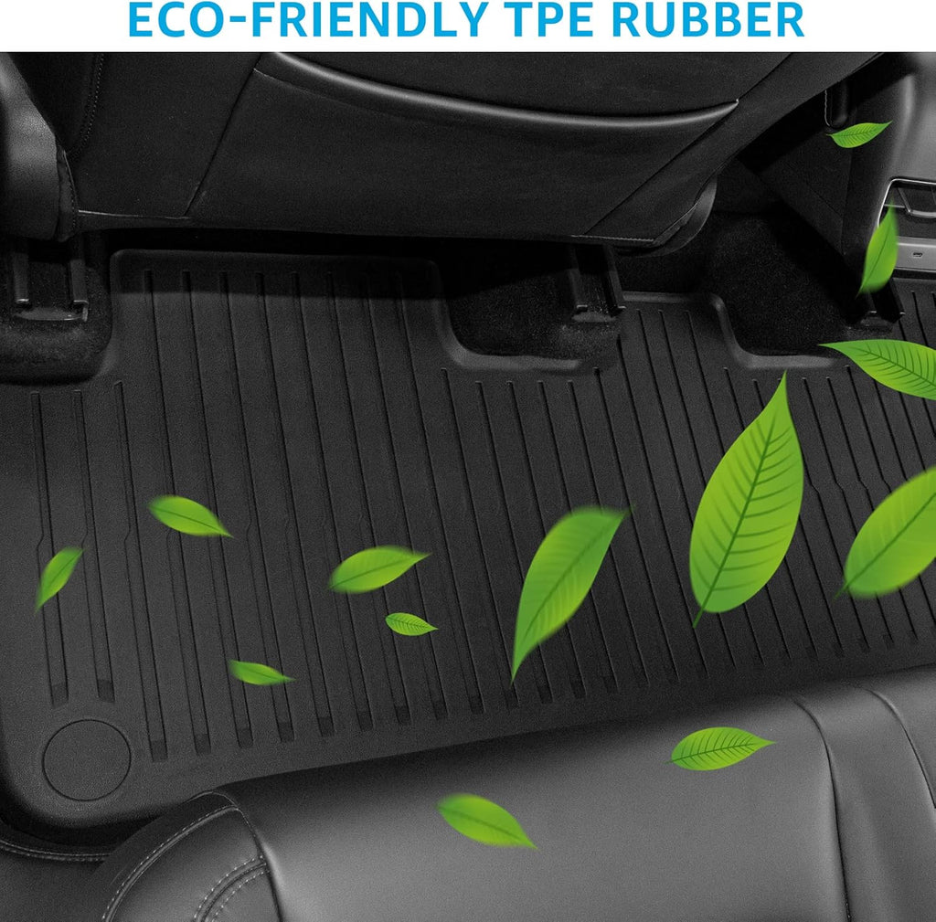 Tesla Model Y Floor Mats 5-Seat TPE Full Set Liners All Weather Front Rear Trunk Cargo Liner Q3798