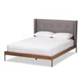 King Grey Fabric Platform Bed K1924