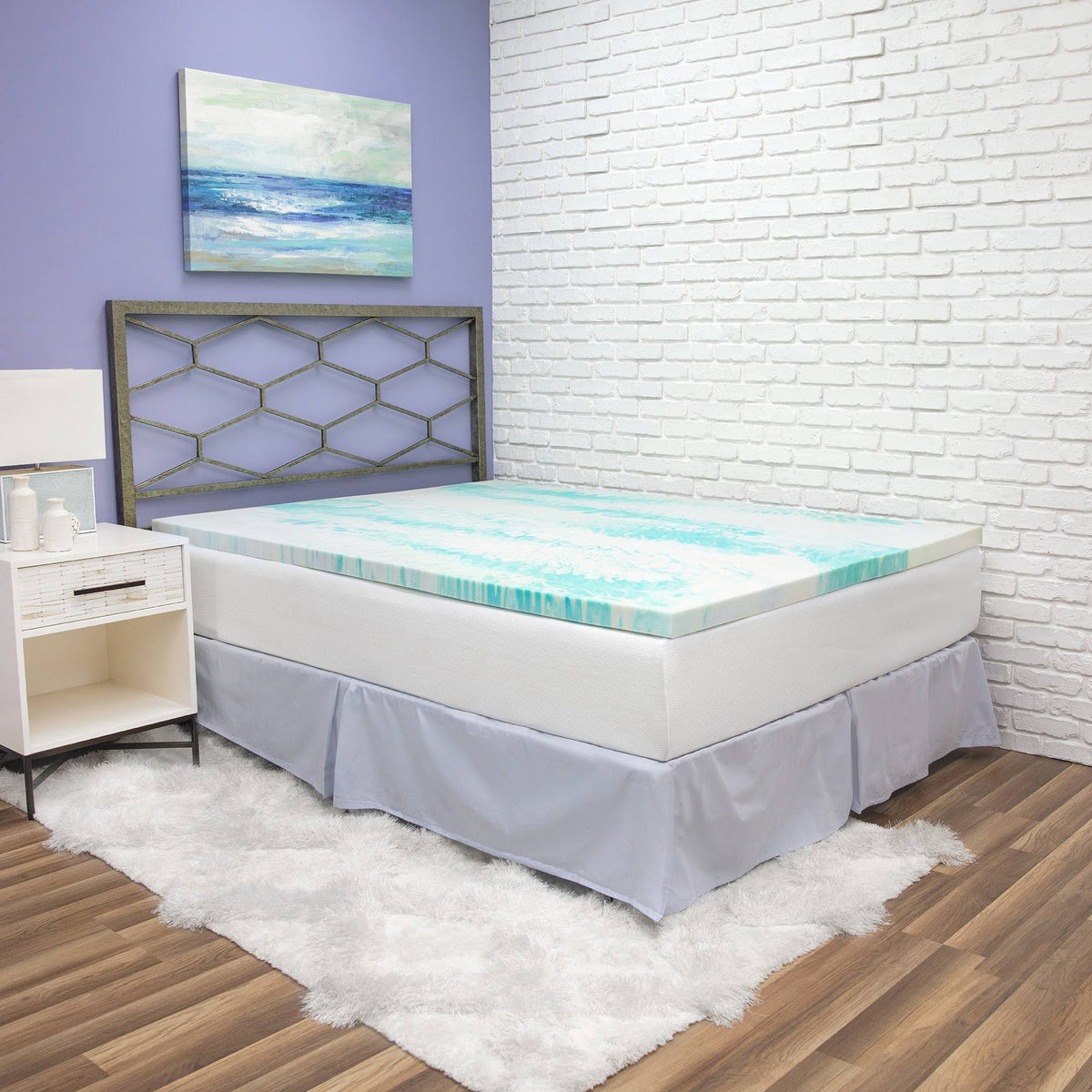 Gel Swirl Memory Foam King Mattress Topper U729
