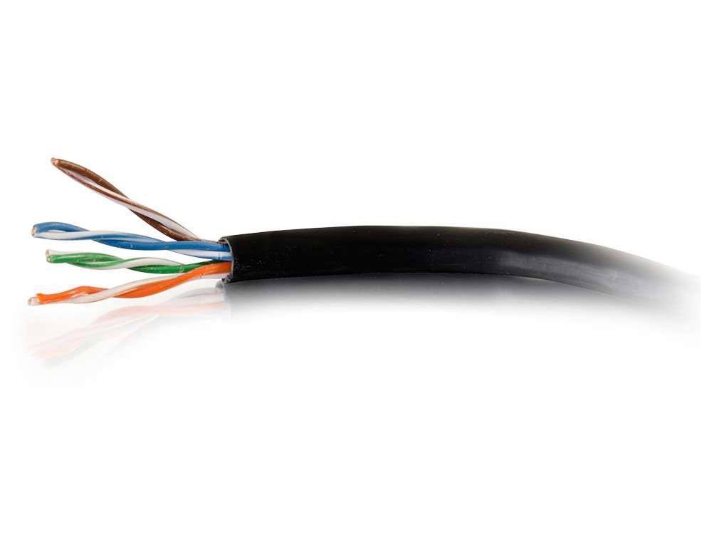 1000ft Cat6 Bulk Ethernet Cable Solid UTP Plenum Black H96102