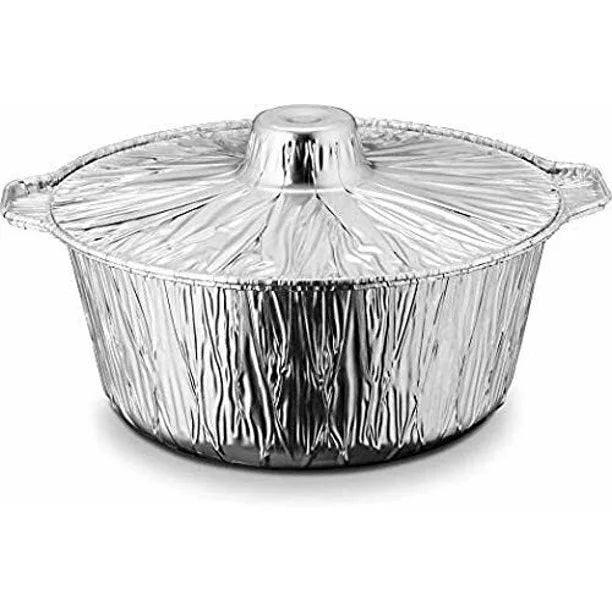 Disposable Aluminum Pot with Lid, Medium, Qty-2 Y23729