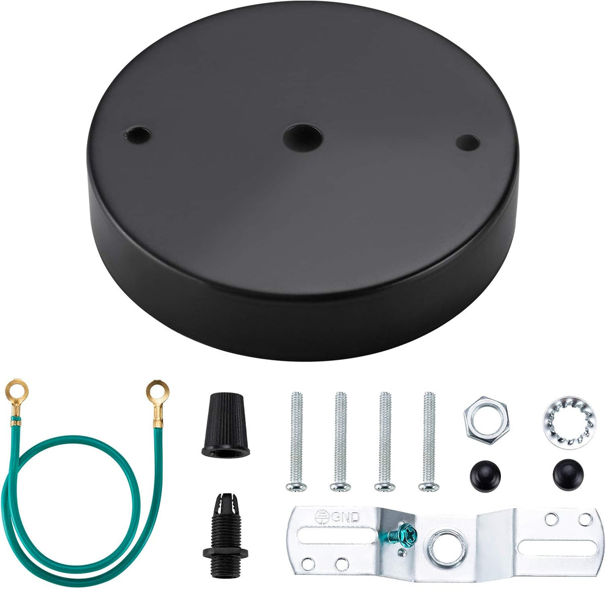 Black Steel Ceiling Canopy Kit with Hardware X62744