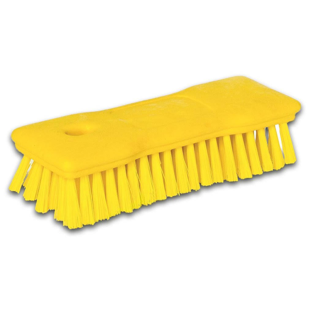 Yellow Crimped Poly Hand Brush (Pack of 6) G774311