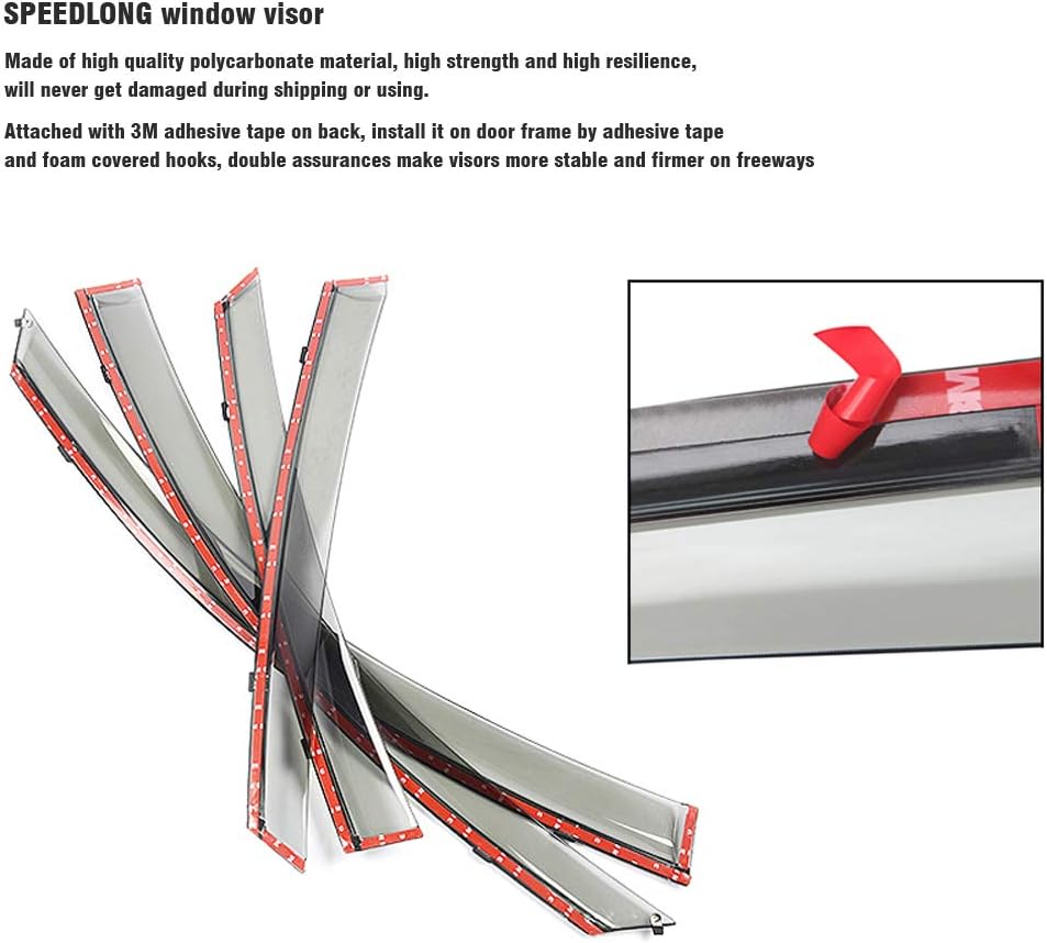 Car Window Visor Vent Shade Deflector Sun/Rain/Fog Guards Pack of 2 R992993