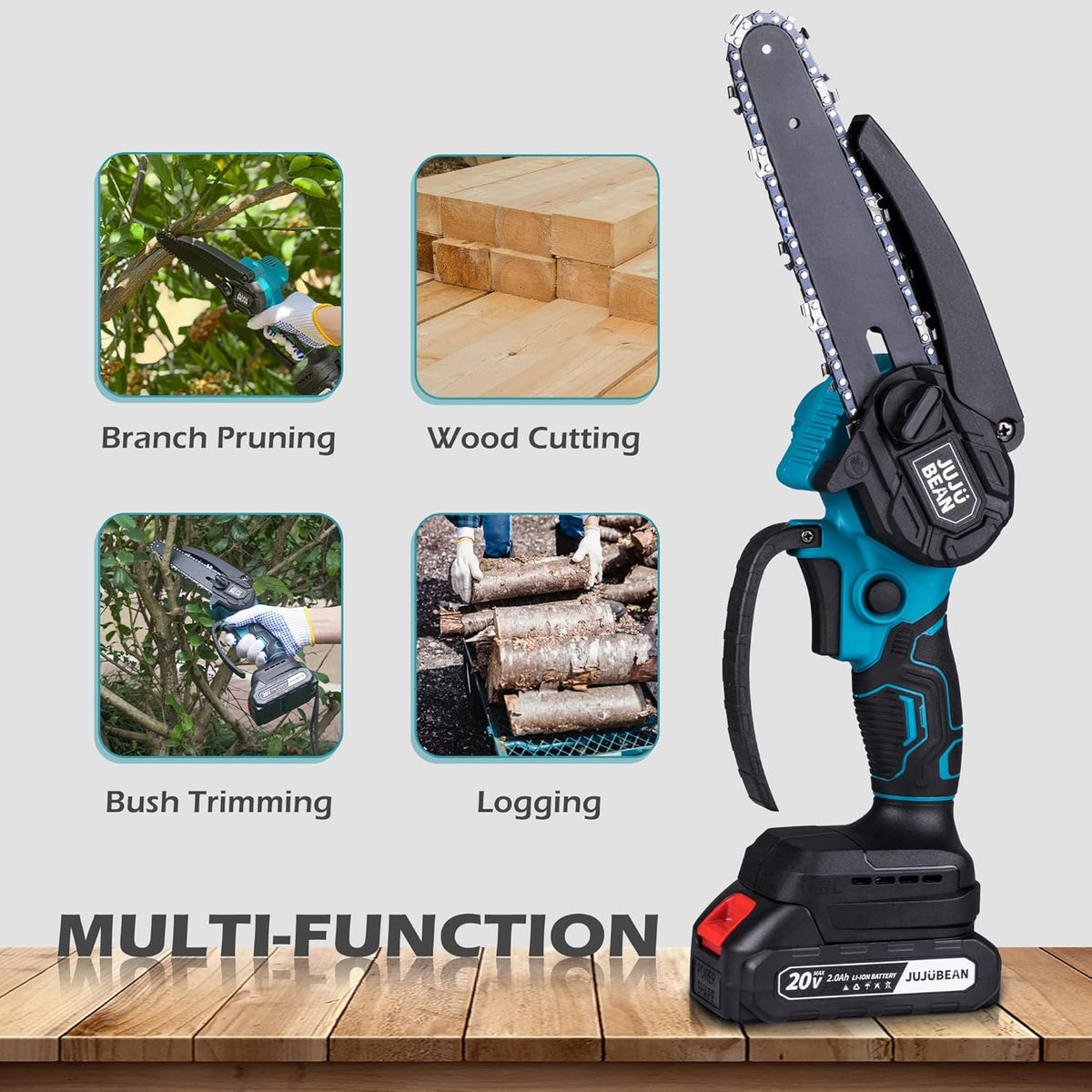 6 Inch Cordless Mini Chainsaw with 2 Rechargeable Batteries L816