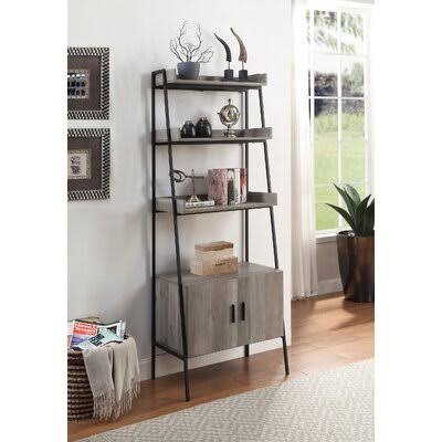 Gray Oak Iron Bookcase C109