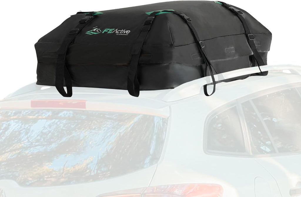 Waterproof 15 Cubic ft. Rooftop Cargo Carrier with Straps R472