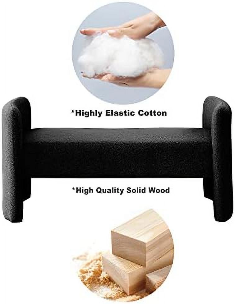 Black + Po Velvet Ottoman Bench V8252