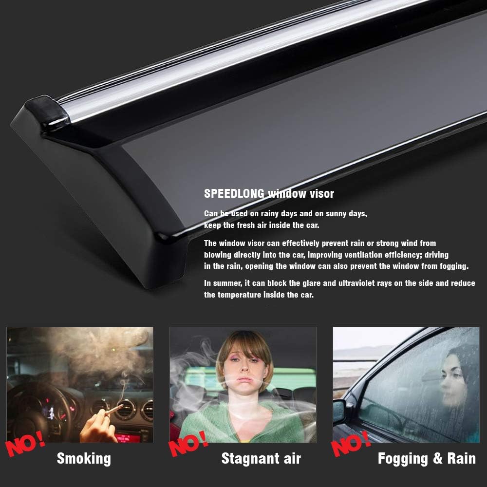 Car Window Visor Vent Shade Deflector Sun/Rain/Fog Guards Pack of 2 R992993