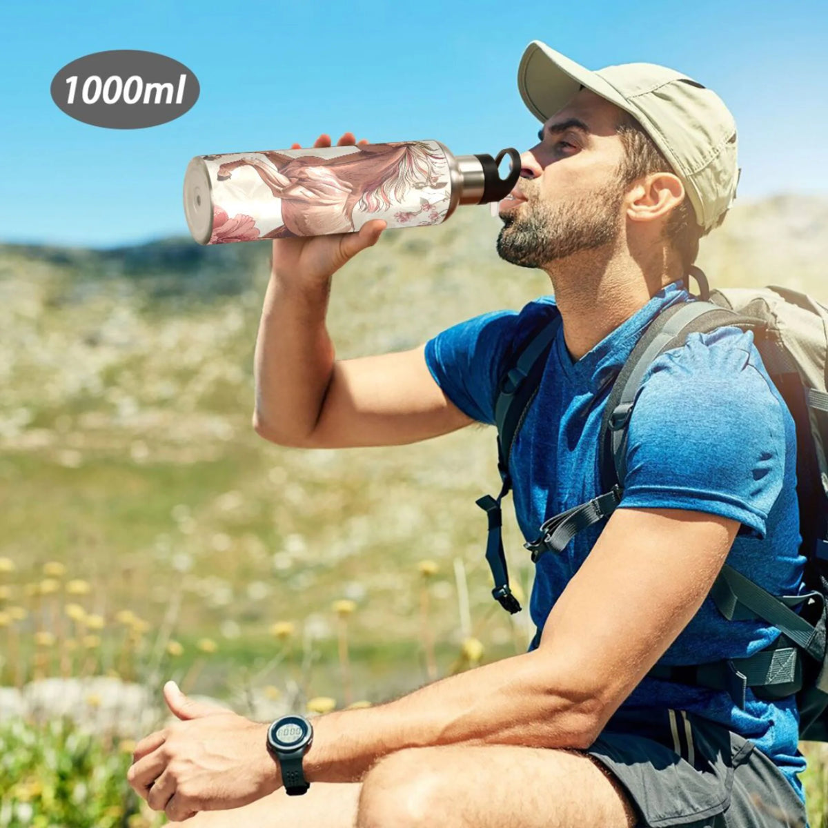 Insulated Thermos Stainless Steel Water Bottle with Straw Lid Flask, 20 oz P3055
