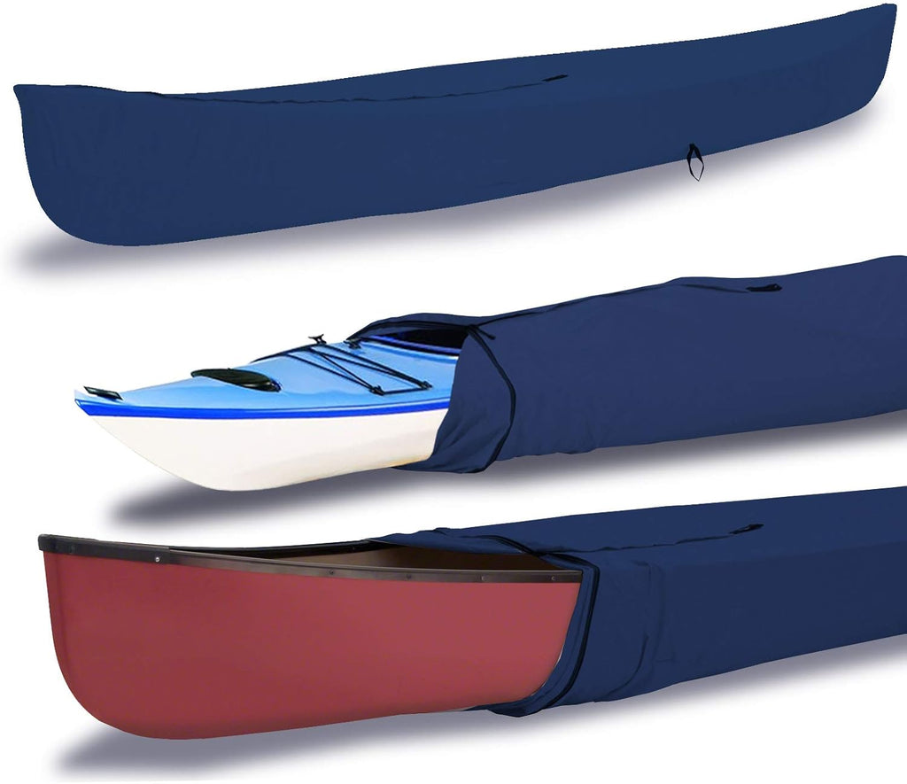 Navy Waterproof Polyester Canoe Kayak Boat Storage Cover, Pack of 2 H29053