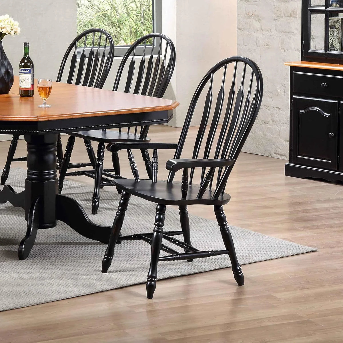 Black Cherry Distressed Antique Dining Chair D434086