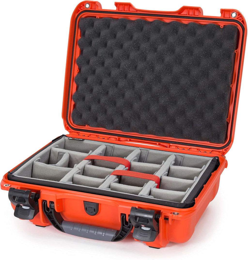 Black Waterproof Hard Case with Padded Dividers and TSA Approved Travel Lock Latches V43572