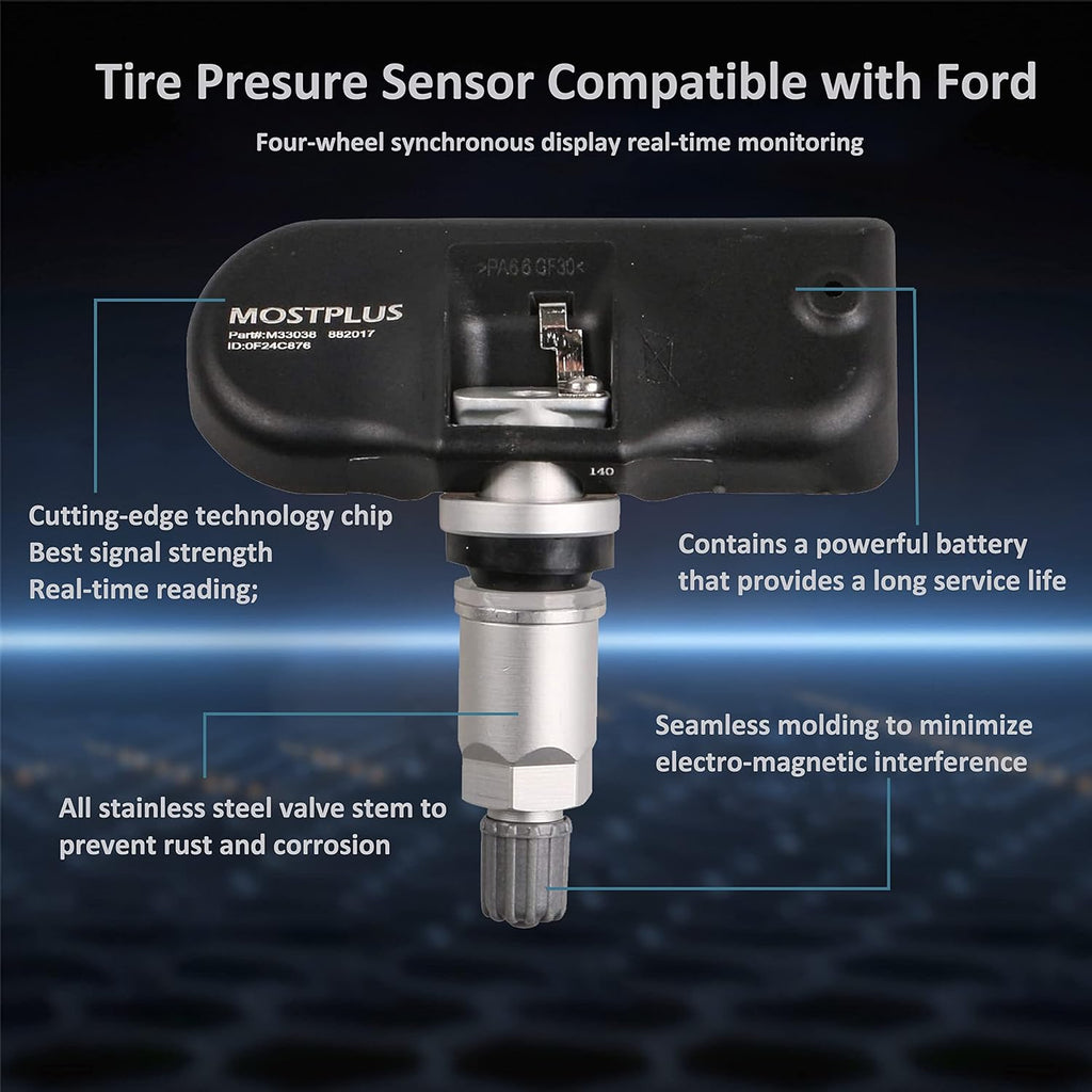 Tire Pressure Monitor Sensor TPMS 433MHz Set of 4 I63535