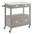 Gray Stainless Steel Kitchen Cart Y8814