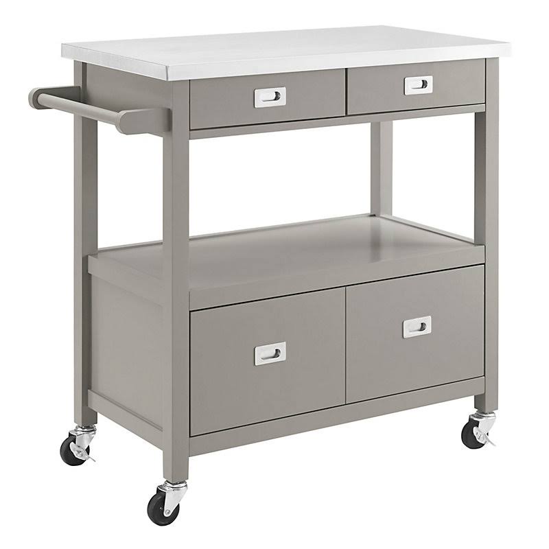 Gray Stainless Steel Kitchen Cart Y8814