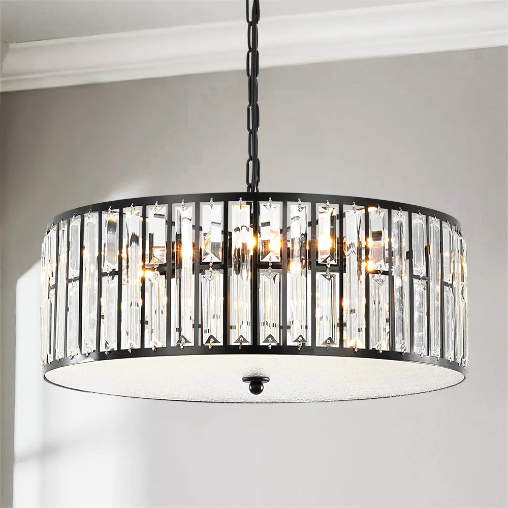 6-Light Dimmable Crystal Drum Chandelier Z508