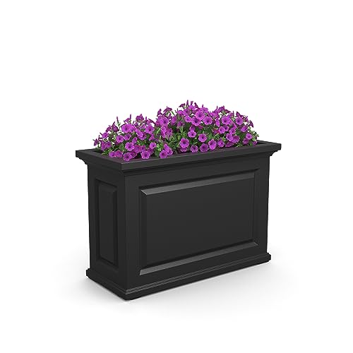 Black 36in L x 16in W x 24in H Planter with Built-in Water Reservoir D407990