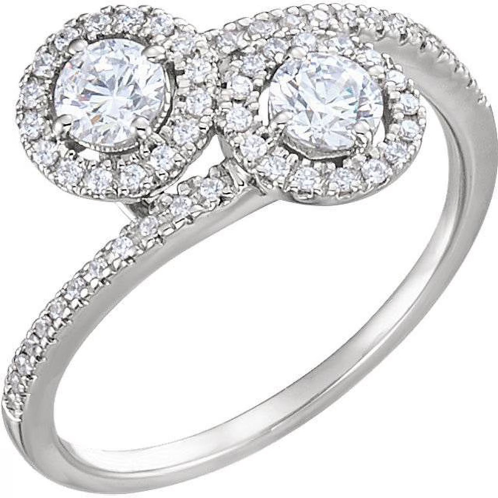 14k White Gold Diamond Halo Ring Z128906