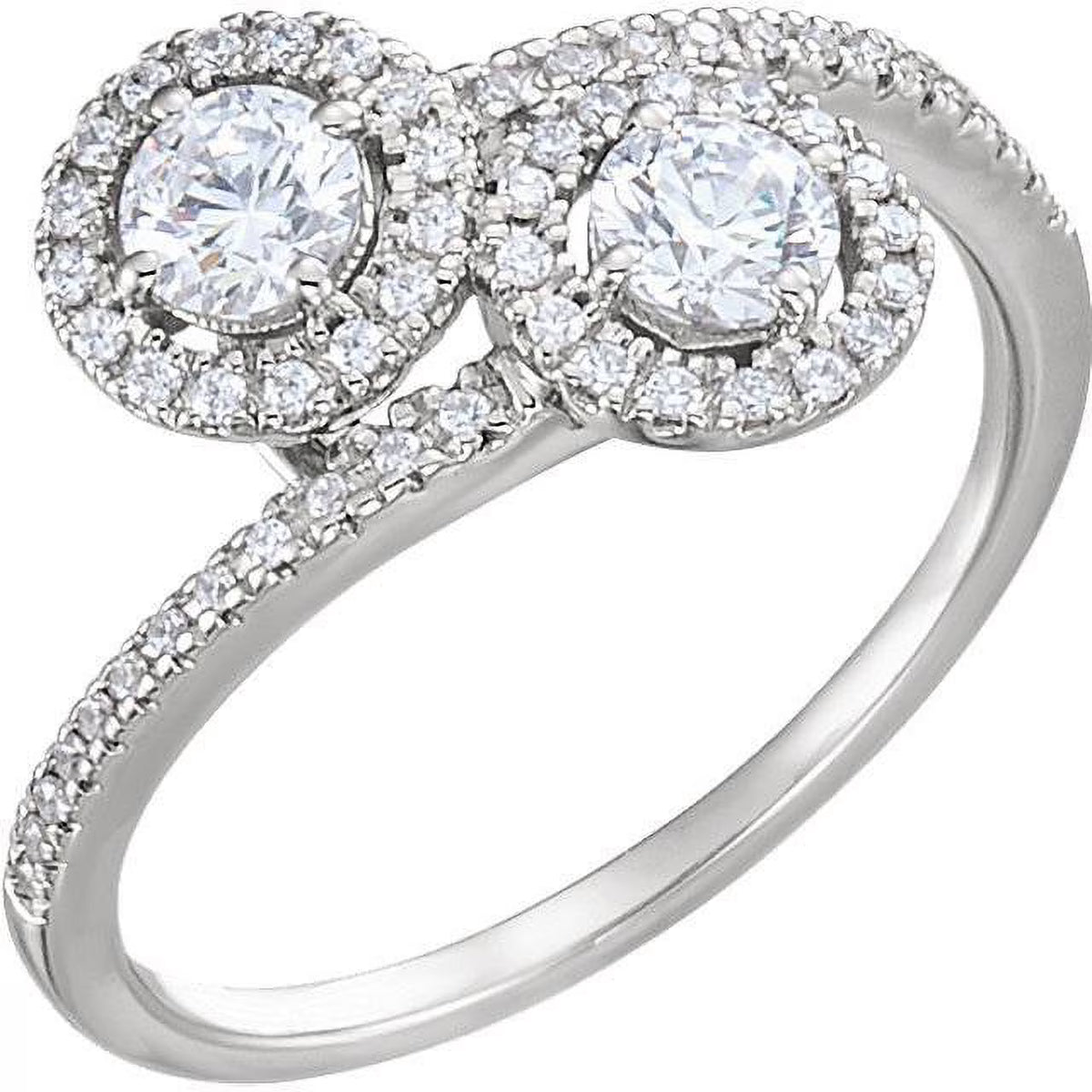 14k White Gold Diamond Halo Ring Z128906