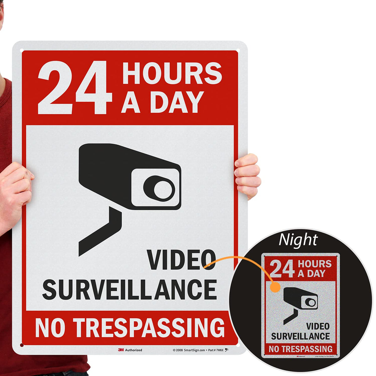 24 x 18 inch Metal Sign, 80 mil Aluminum, Red, Black and White, Pack of 2 I548869