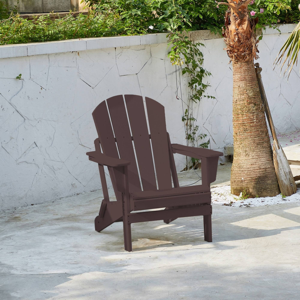 Brown Plastic Adirondack Chair Set of 4 P8391