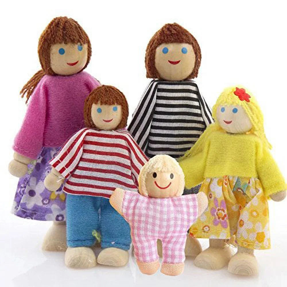 Wooden Dolls Playset Set of 7-Piece E38473
