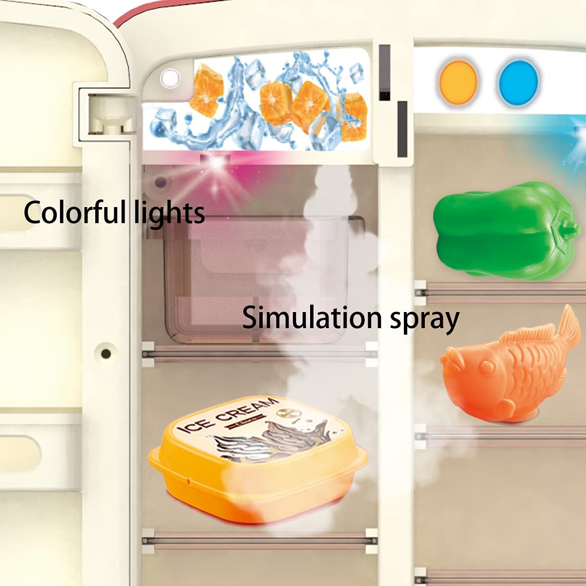 Blue/Pink Kids Simulation Refrigerator Pretend Play Toy F756
