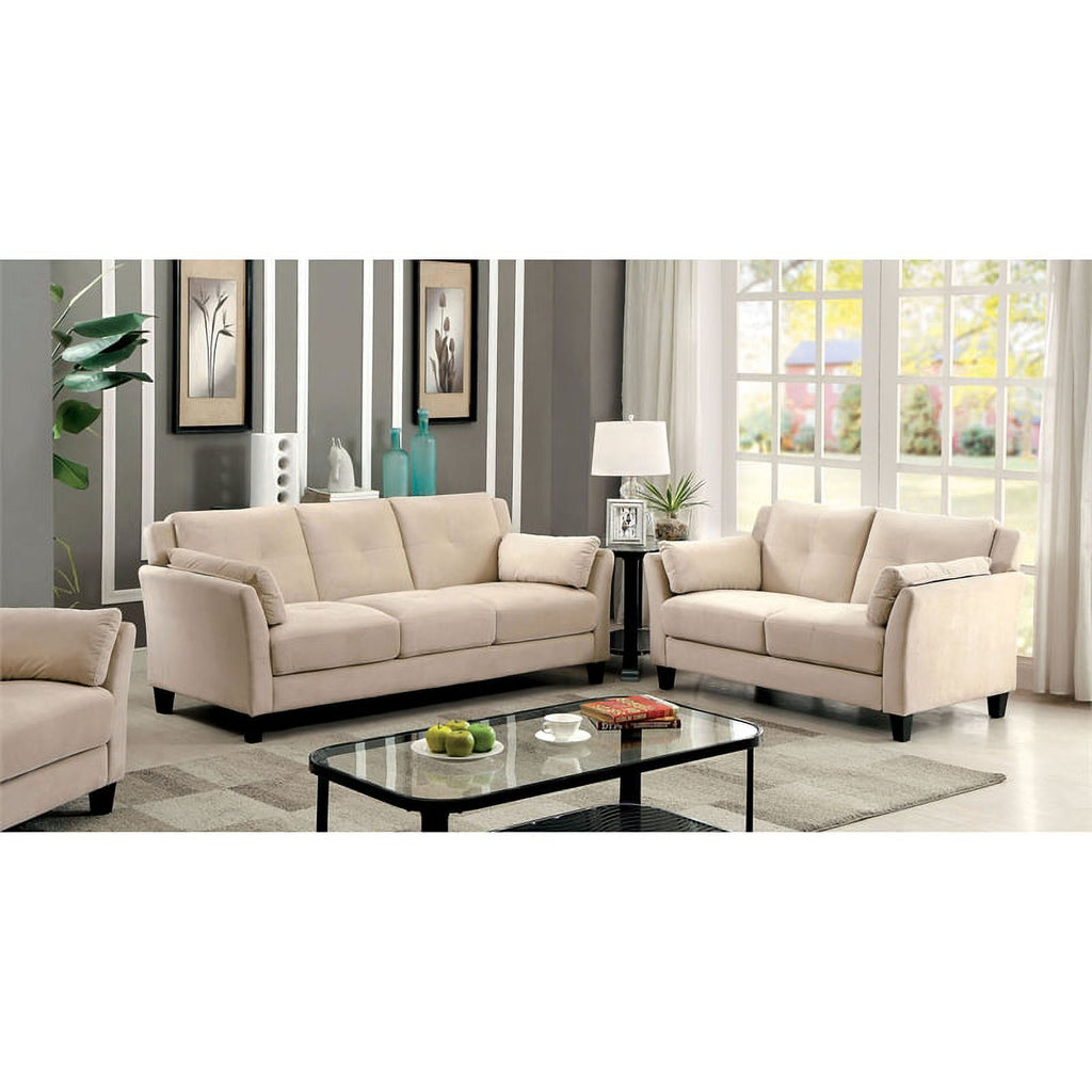 Beige Fabric Tufted Sofa Y3746
