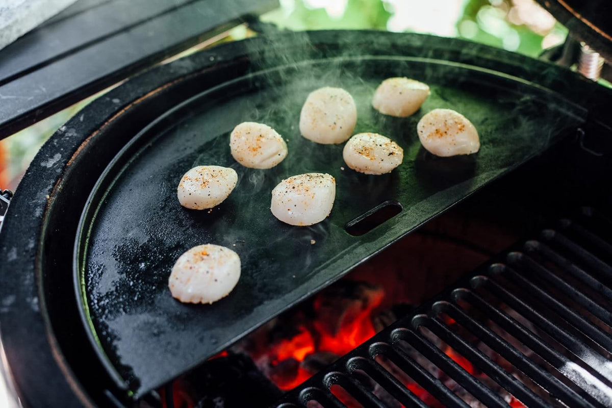 Kamado Joe Classic Joe Half Moon Cast Iron Cooking Grate + Reversible Griddle Bundle Q8767