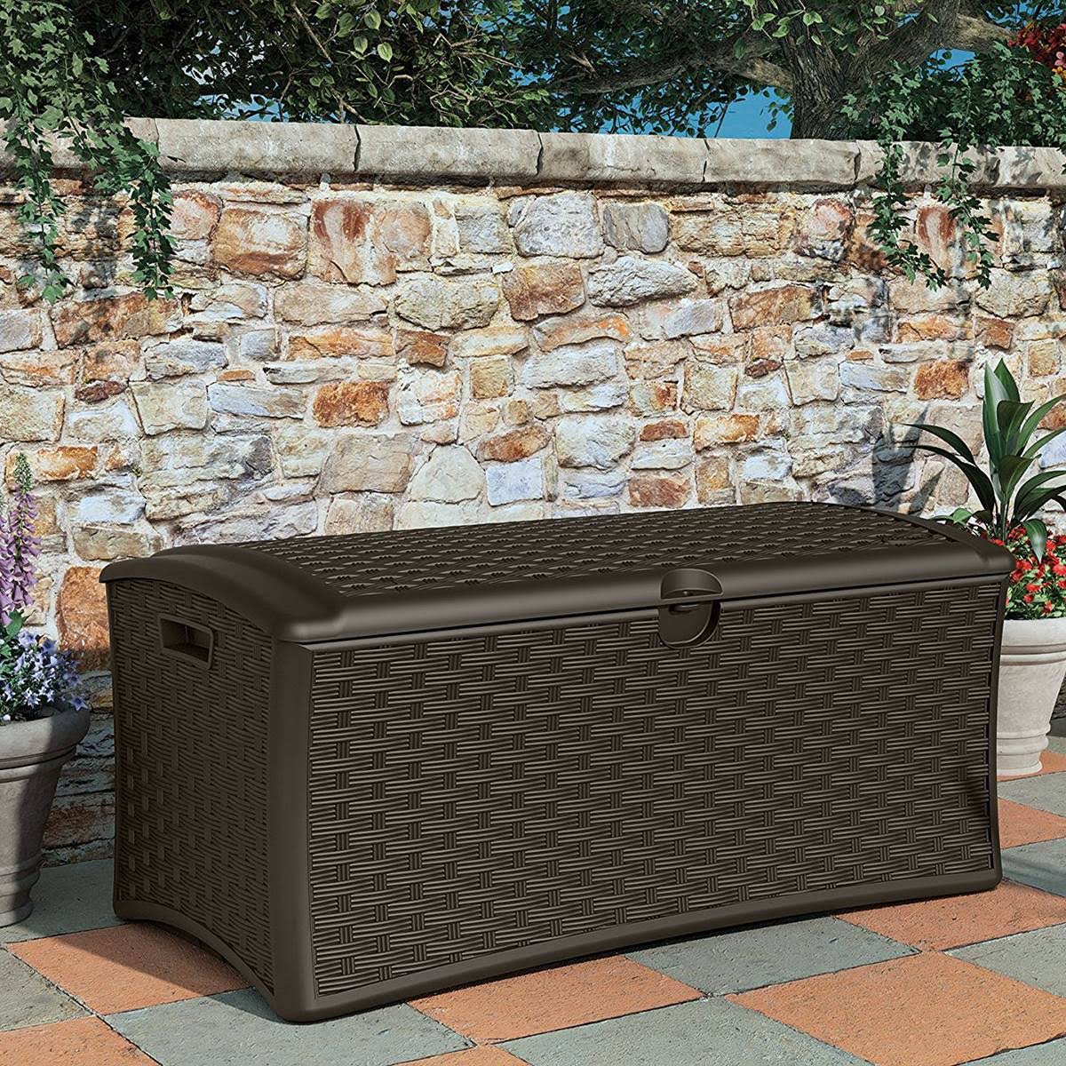 72 gal Resin Wicker Deck Box S738933