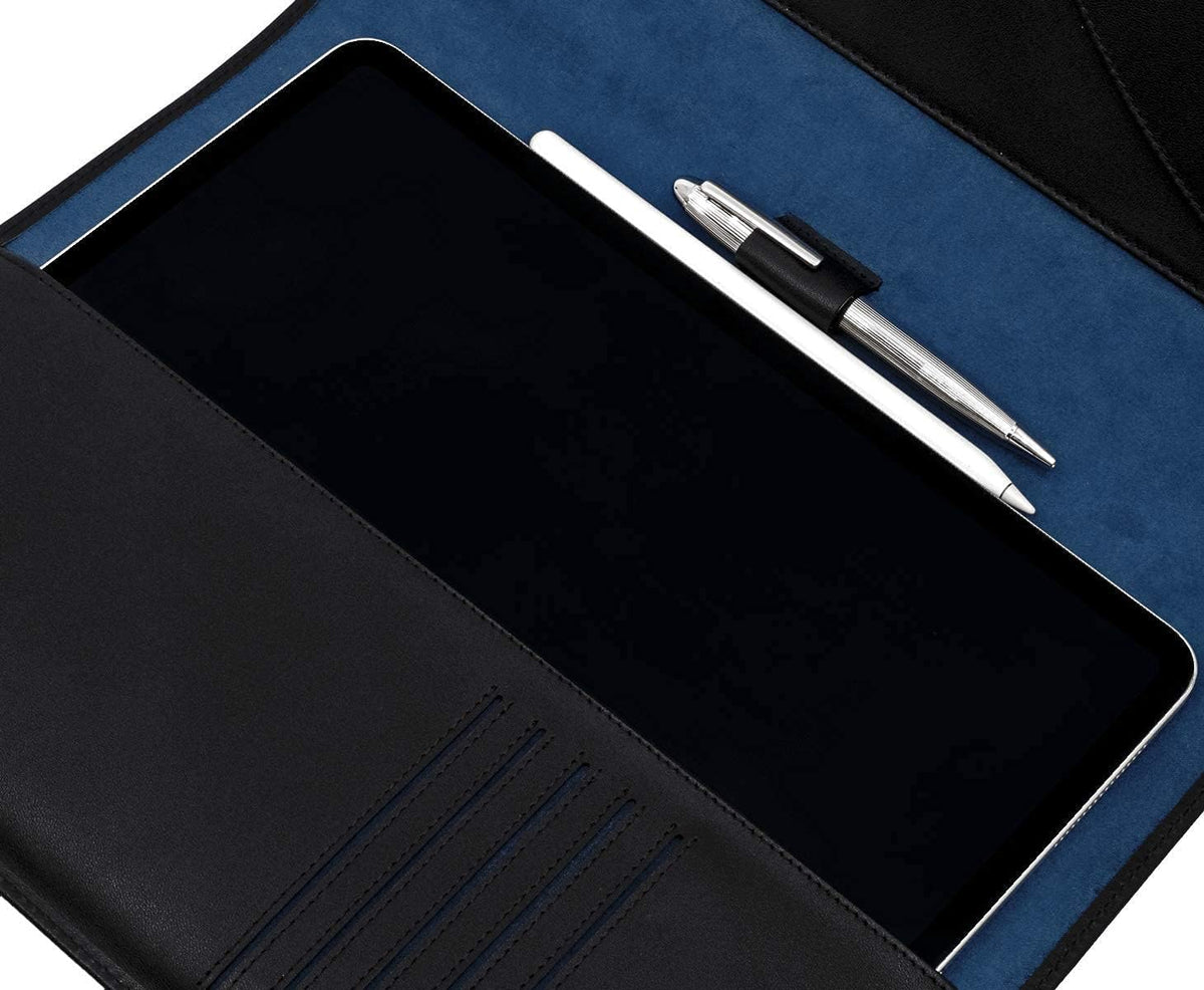 Leather Portfolio with Notebook, Full Grain Leather Padfolio G54571