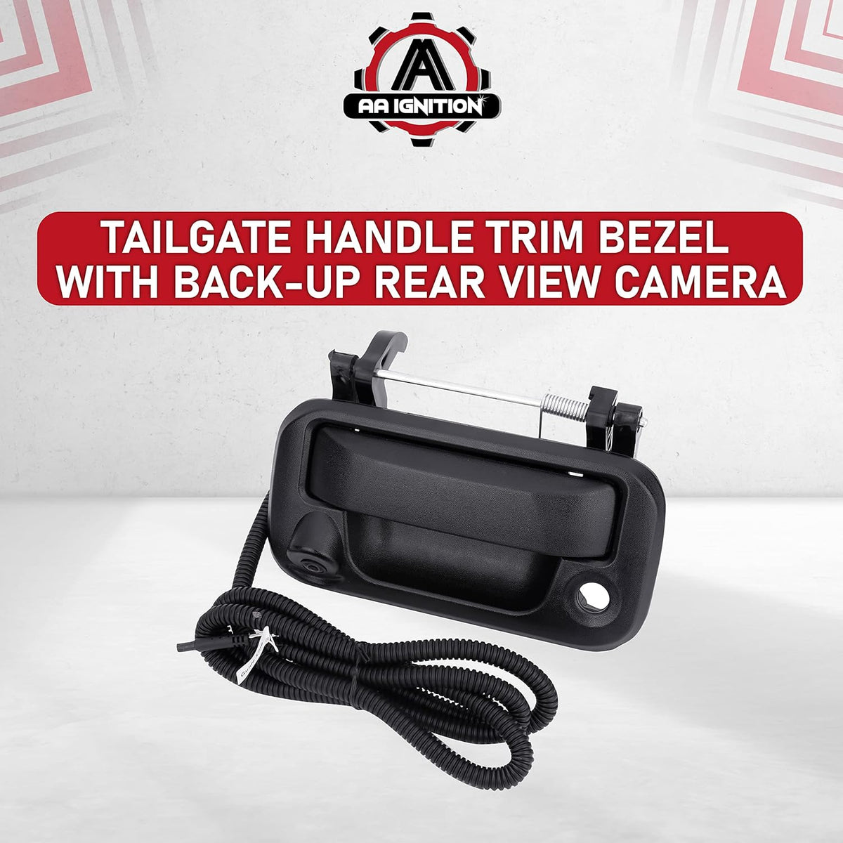 Black Tailgate Rear View Camera Handle Trim Bezel T1391