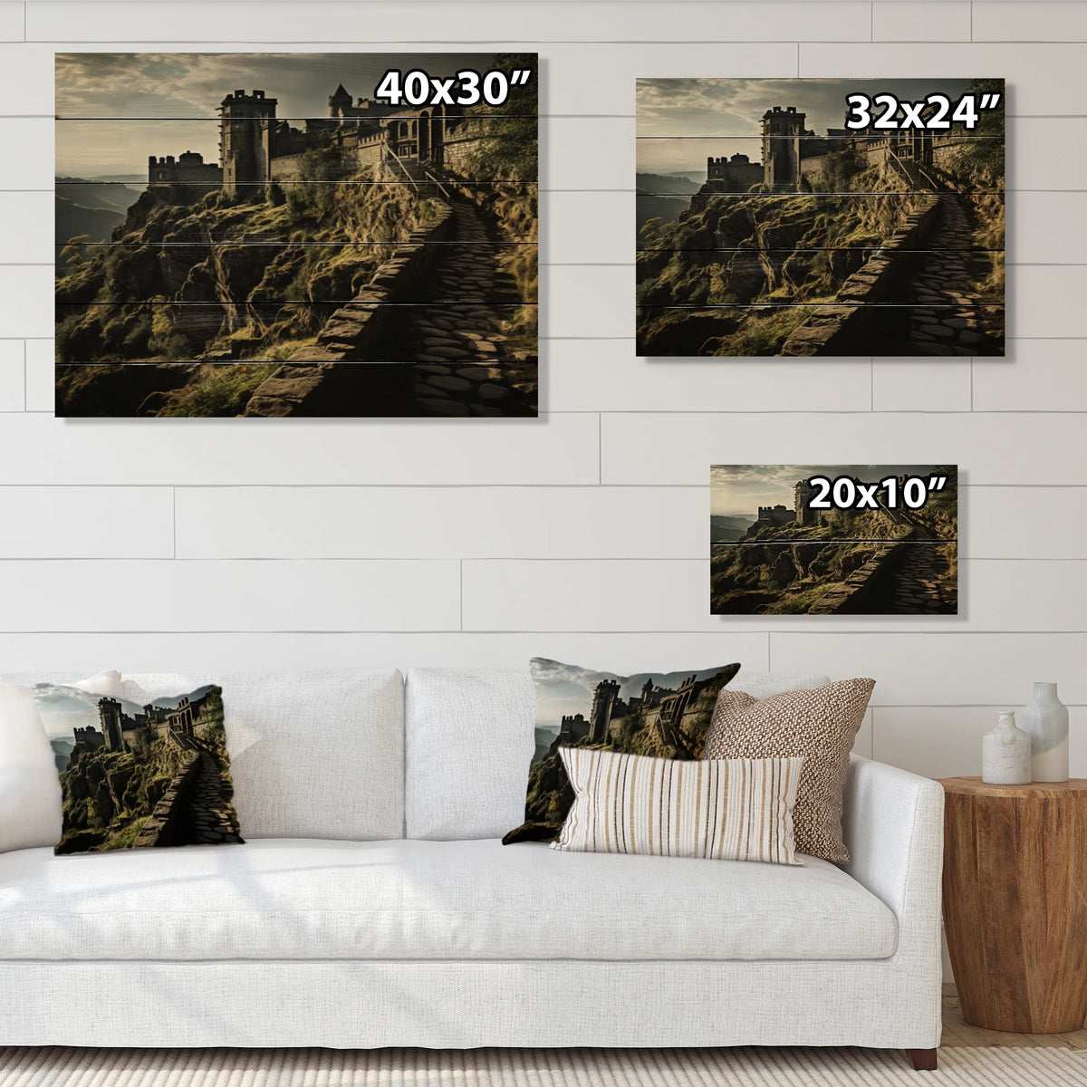 Natural Pine Wood Architecture Print E710