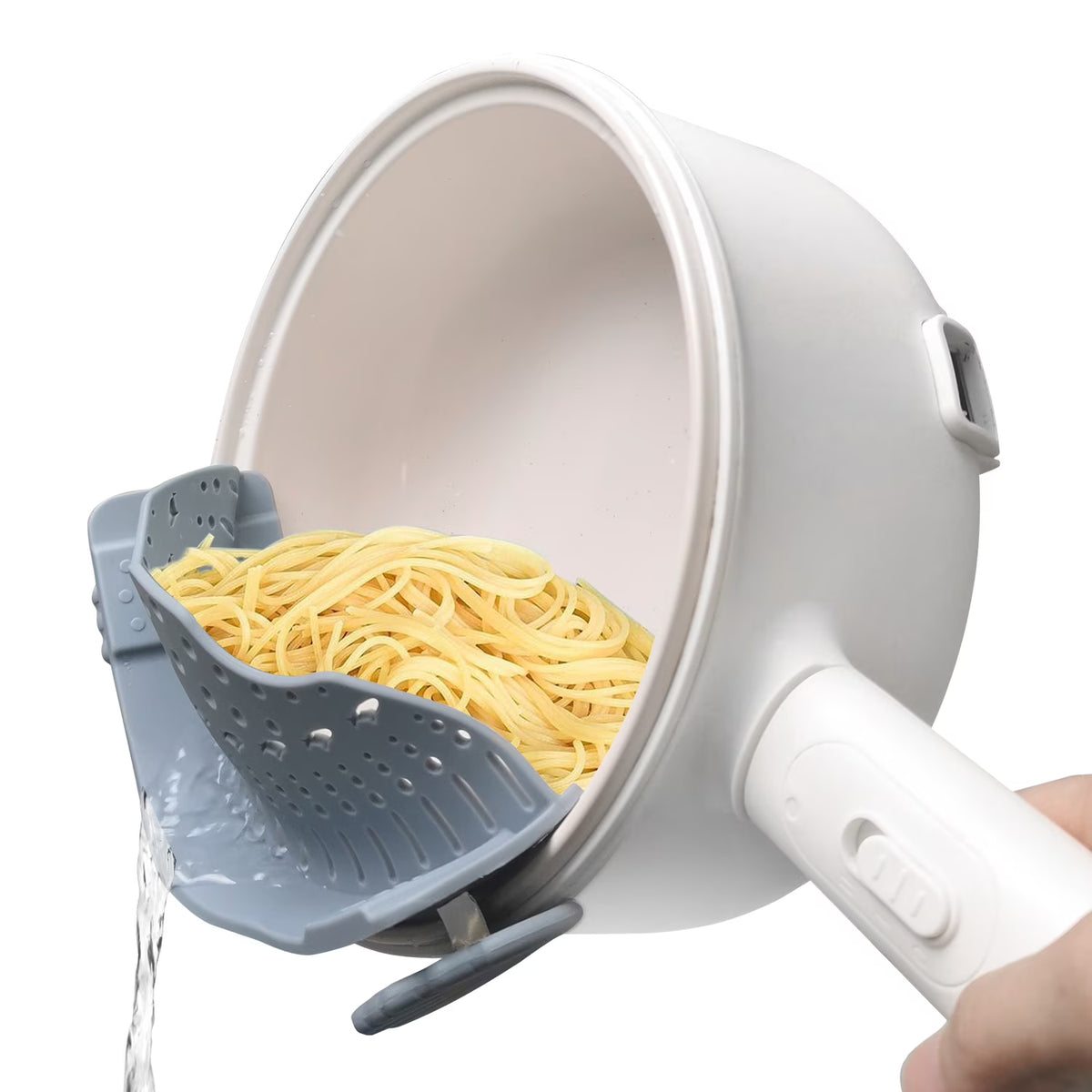 Non-Stick Electric Hot Pot with Strainer, 2.64 Quart, White U58738