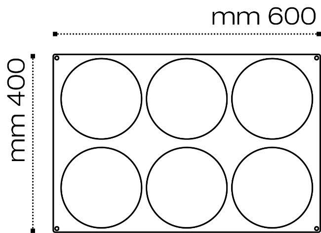 180mm x 30mm Silicone Mold Insert, 6 Cavities R761