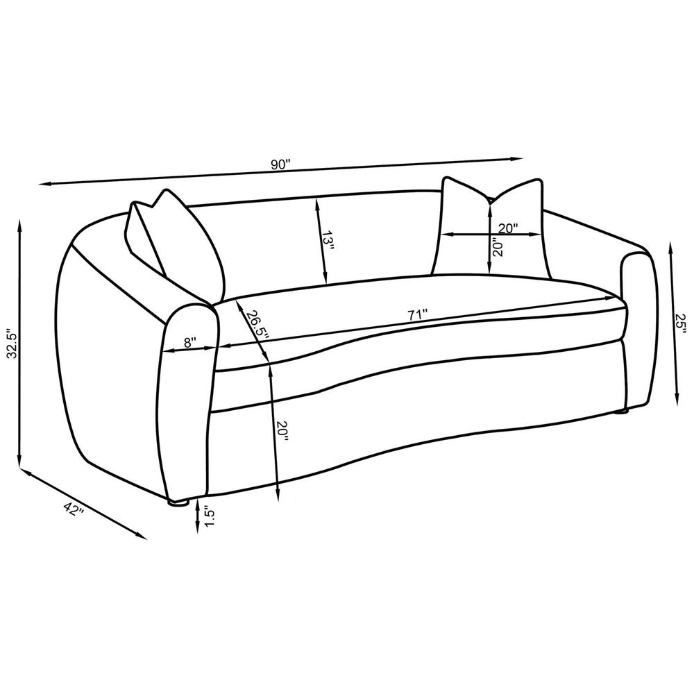 White 3-piece Fabric Upholstered Tight Back Living Room Set S630