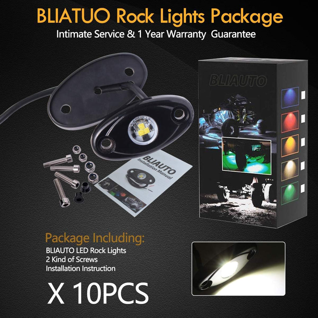 White 10PCS Waterproof LED Rock Light Pods Z4229