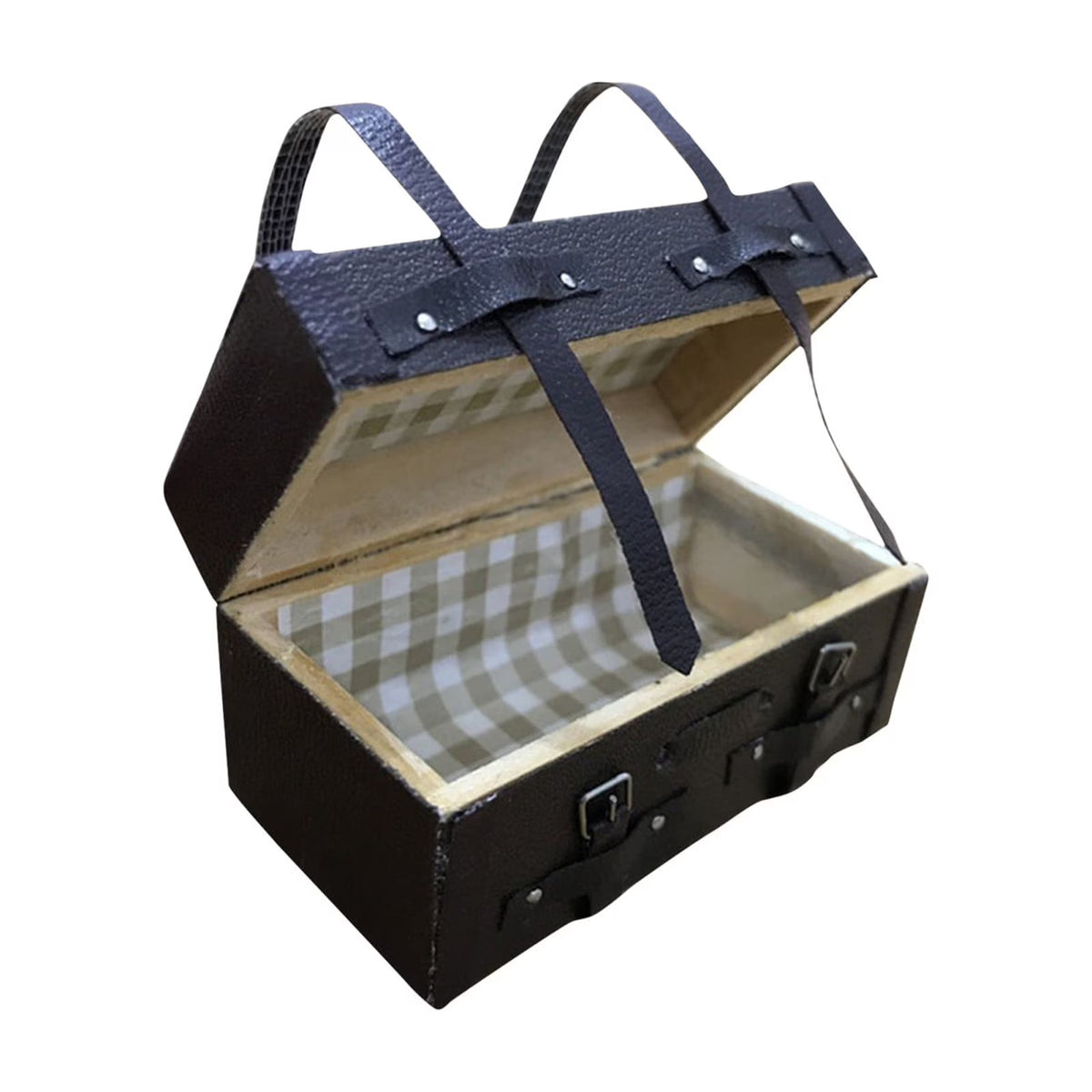 Retro Leather Mini Suitcase Dollhouse Ornament D935152