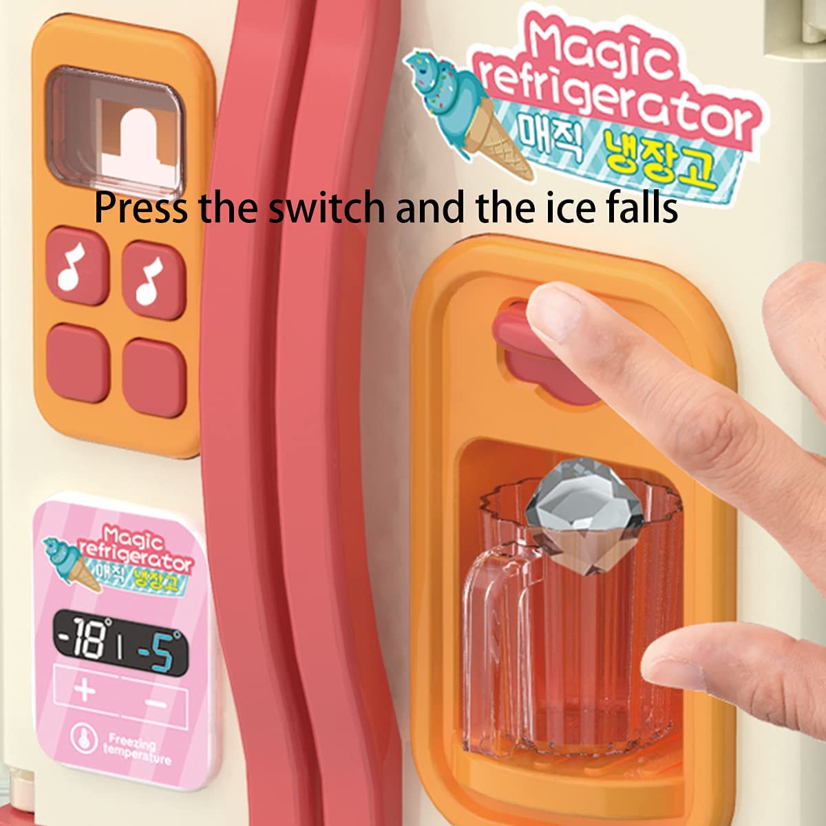 Blue/Pink Kids Simulation Refrigerator Pretend Play Toy F756