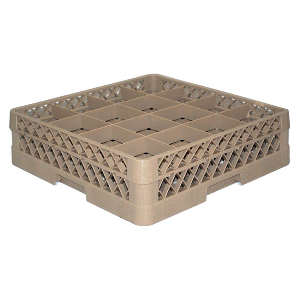 Beige 16 Compartment Glass Rack with 1 Extender Pack of 2 Y243