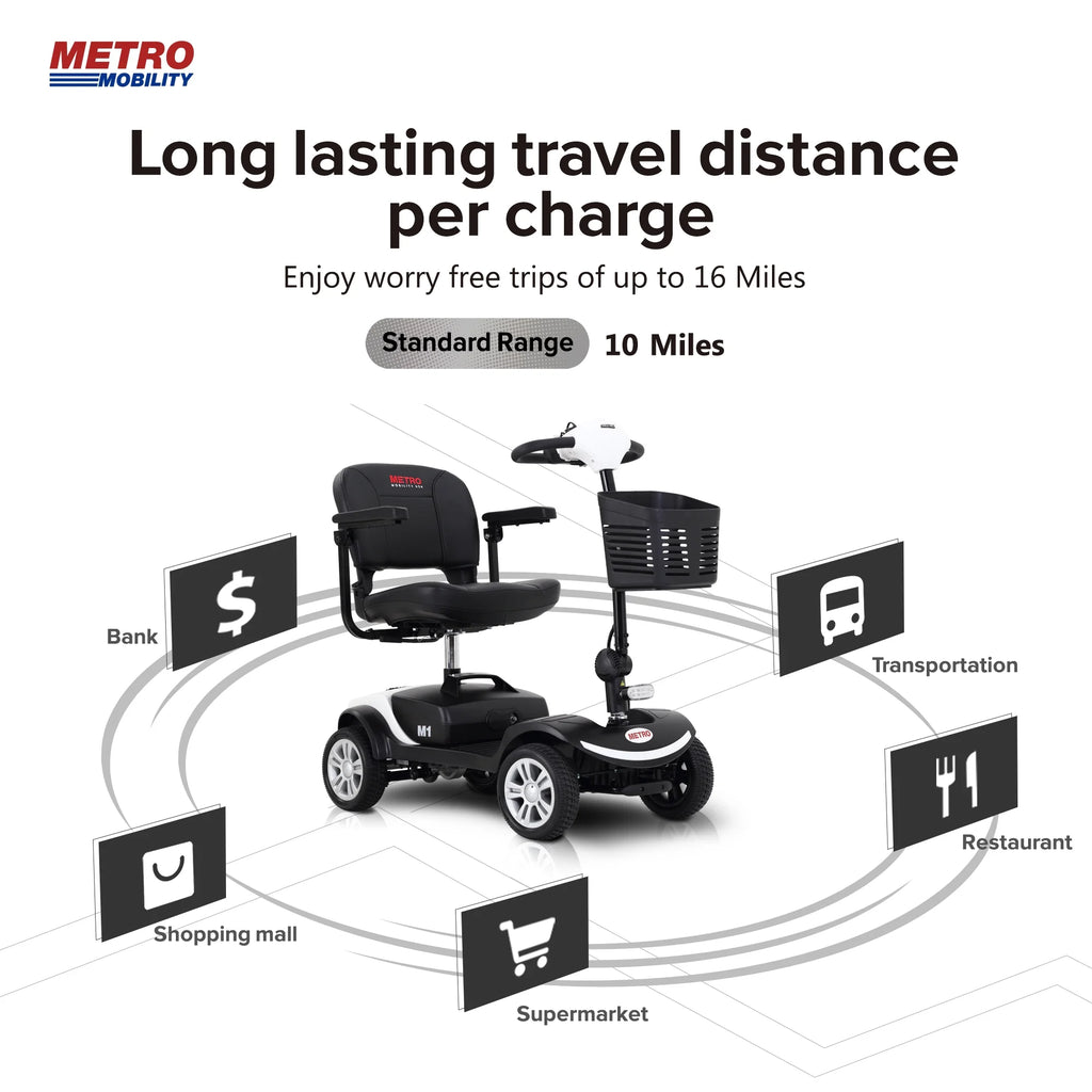 Lightweight Folding 4-Wheel Mobility Scooter with Side Bag C65332