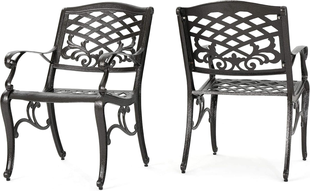 2-Pcs Set Outdoor Cast Aluminum Chairs I844