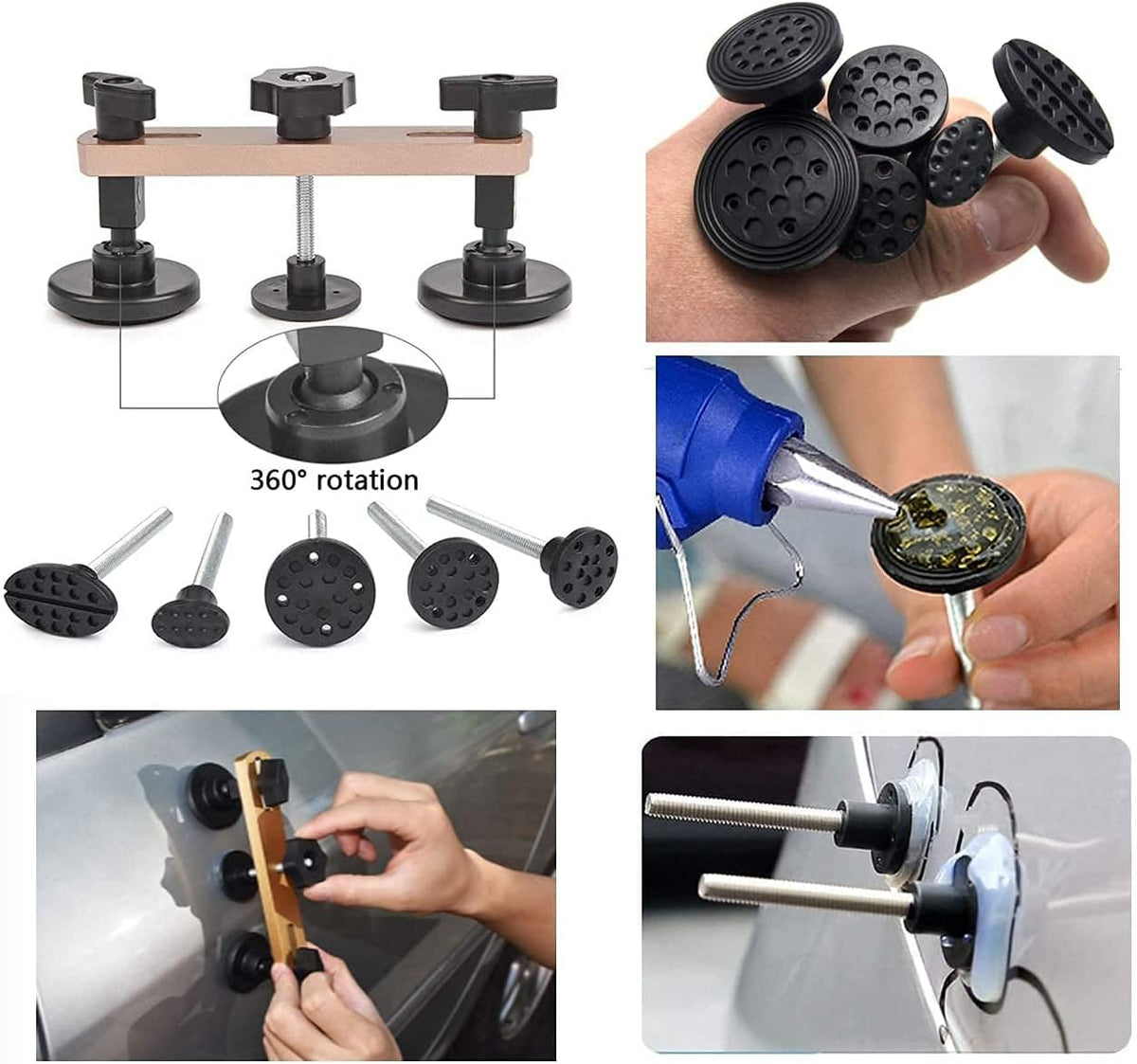 52PCS Car Dent Repair Kit with Rubber Hammer Tap Down Tool S607