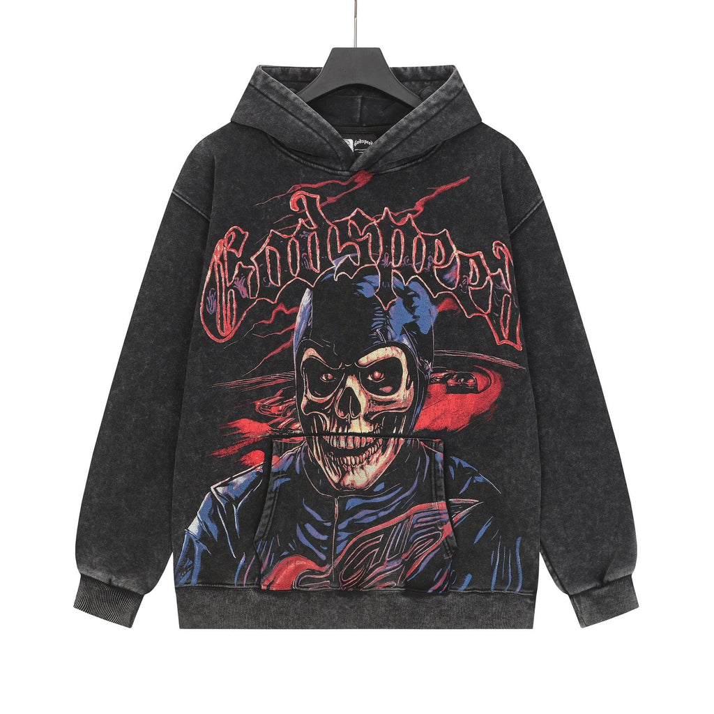 Godspeed Washed Skull Graphic Hoodie