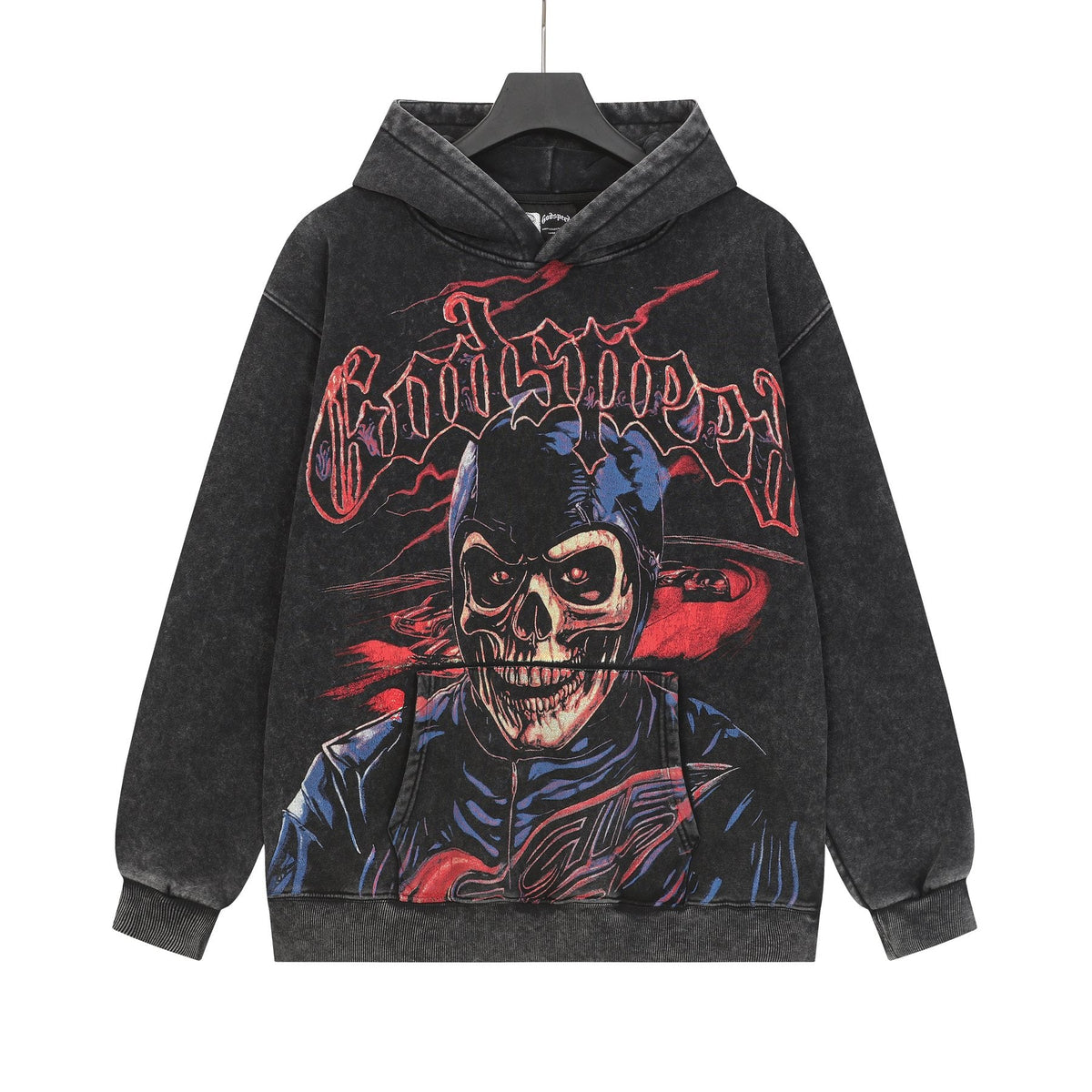 Godspeed Washed Skull Graphic Hoodie