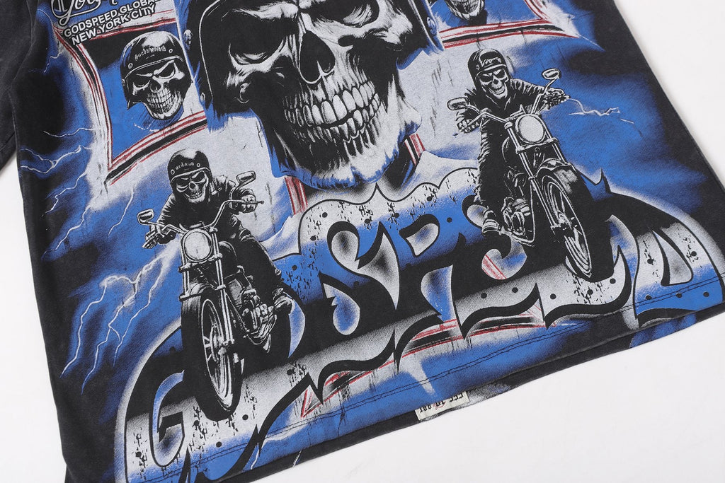 Godspeed Born to Raise Hell Distressed Graphic T-Shirt